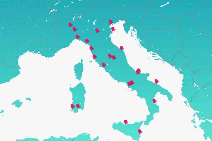 la mappa indica dove sono dislocate le centrali che rientrano nel programma di riconversione futur-e di enel
