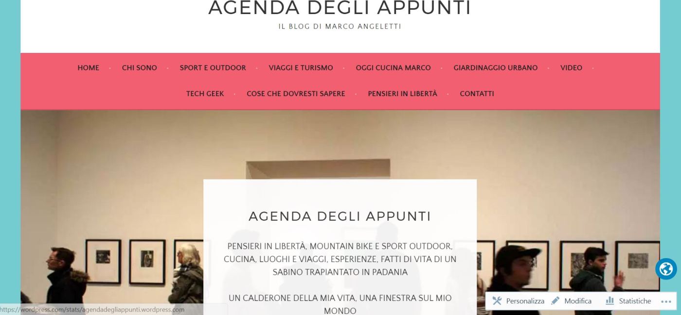 nuova home page nuovo tema wordpress gratuito agenda degli appunti blog marco angeletti