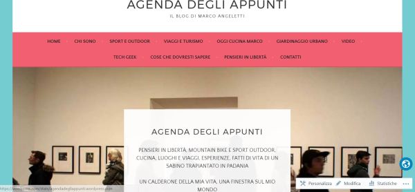nuova home page nuovo tema wordpress gratuito agenda degli appunti blog marco angeletti