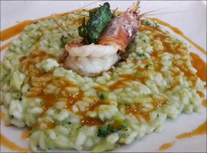 risotto agli scampi primi piatti cucina tradizionale menù terrazza manzotti chef mauro civiero
