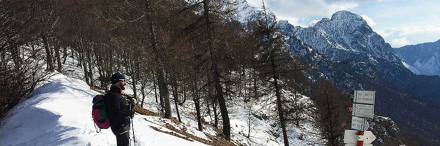 escursione a piedi alpe cainallo rifugio bietti buzzi neve