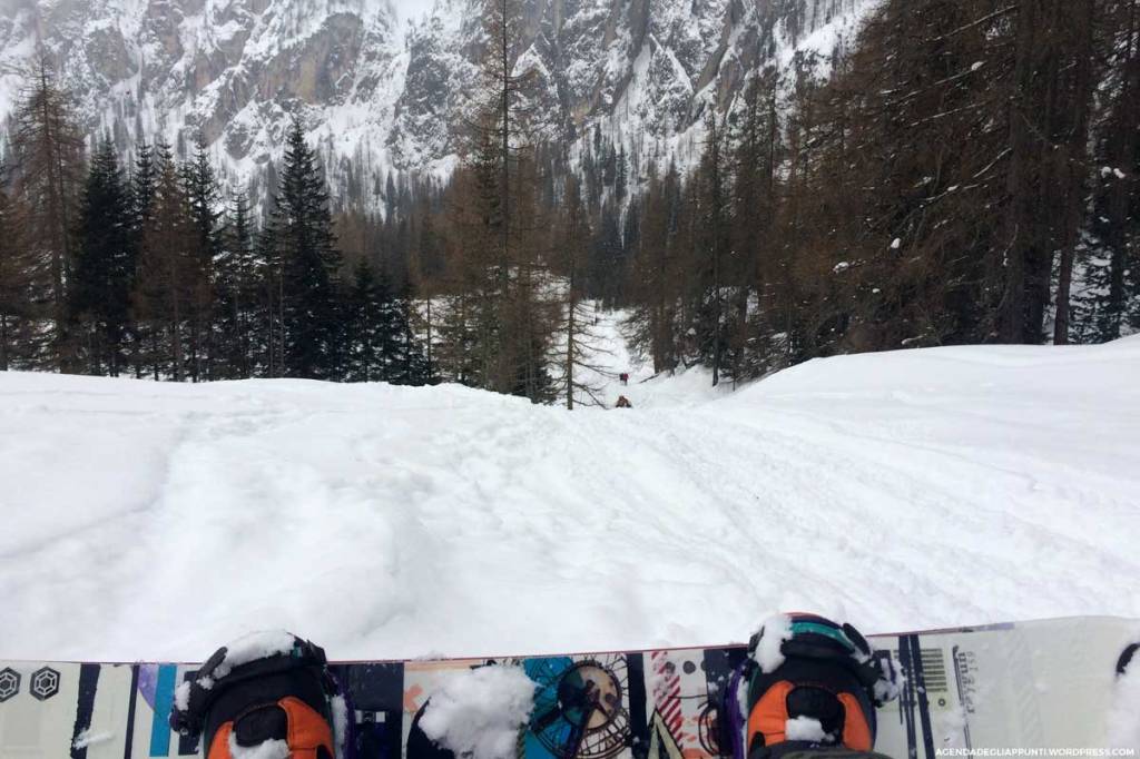 ciaspole snowboard montagna neve fresca freeride val badia corvara colfosco
