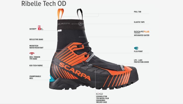 scarpa ribelle tech od pedula alpinismo scarpone montagna