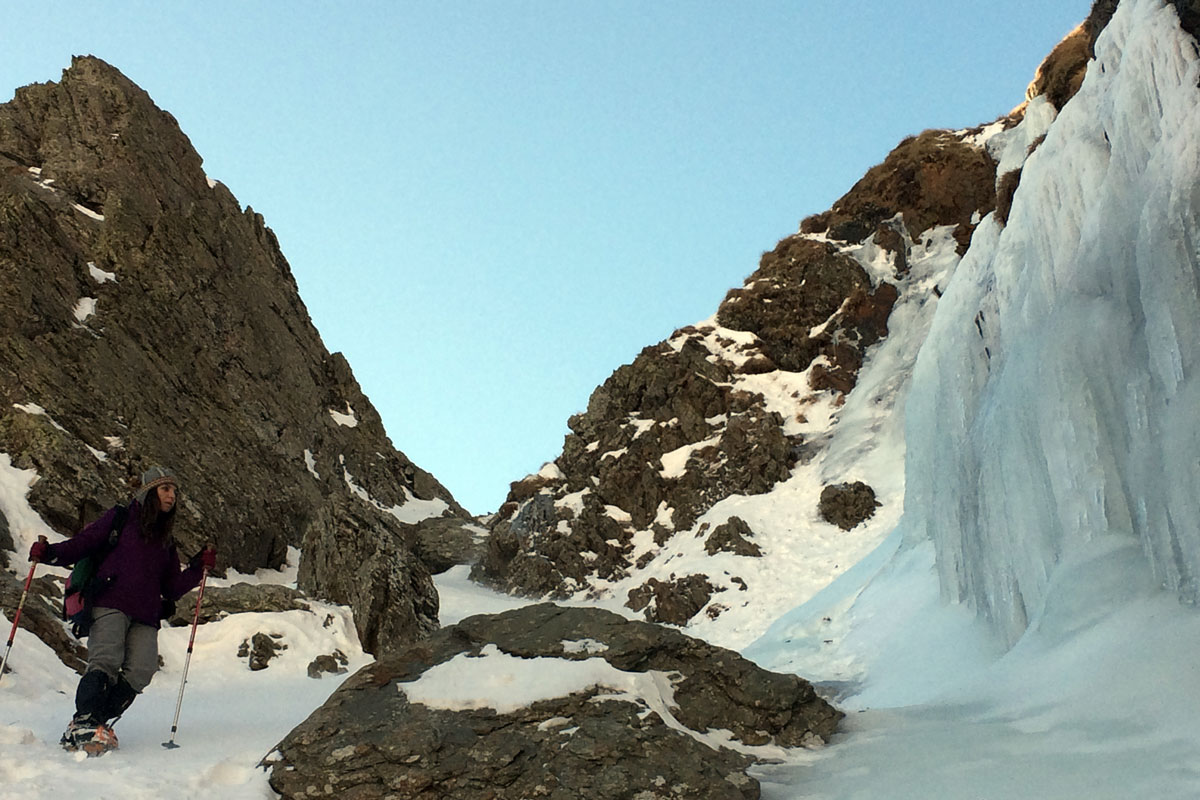 canalino innevato sentiero rifugio benigni