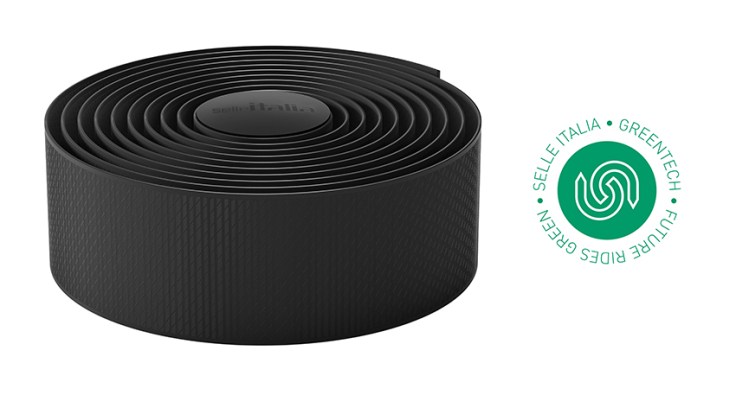 un nastro manubrio per bicicletta nero prodotto rispettando ambiente